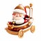 Santa Claus\\\'s sleigh, red and gold color