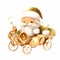 Santa Claus\\\'s sleigh, red and gold color