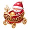 Santa Claus\\\'s sleigh, red and gold color