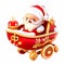 Santa Claus\\\'s sleigh, red and gold color