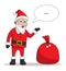 Santa Claus with sack full of gift and present. Happy