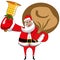 Santa Claus sack ringing gold xmas bell