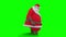 Santa claus sad walk cycle side Christmas green screen 3D rendering animation loop
