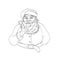 Santa Claus Saint Nicholas or Father Christmas Pointing Index Finger Saying I Want You Line Art Drawing