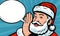 Santa Claus says in style retro comic pop art. Christmas vector illustration