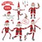 Santa Claus set.Humorous flat figure