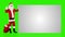 Santa Claus shaking bell presenting a white sheet, Green Screen, stock footage