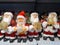 Santa Claus on shelf in store Merry Christmas concept