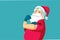 Santa Claus Showing Vaccinated Arm Vector Cartoon