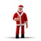 Santa Claus Shows Like gesture Thumbs UP standing on white background front view. Happy New Year Merry Christmas holidays concept