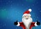 Santa Claus shows two thumbs up because he likes it 3d rendering