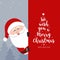 Santa Claus signboard. Merry Christmas and Happy New Year Holiday greeting card
