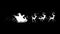 Santa Claus Silhouette Riding Reindeer Sleigh With Star, Alpha And Looped