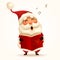 Santa Claus singing Christmas carol. Isolated
