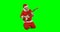 Santa claus singing a song and playing guitar