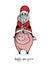 Santa Claus, sitting astride a cute pig.