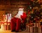 Santa Claus sitting on rocking chair