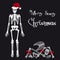 Santa Claus skeleton scary christmas greetings card eps10