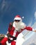 Santa Claus Skydiver jump from the plane