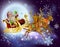 Santa Claus Sleigh Christmas Scene