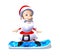 Santa Claus on a snowboard