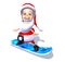 Santa Claus on a snowboard