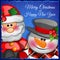 Santa Claus and snowman closeup