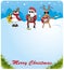 Santa Claus, snowman and deer saxophone plays th