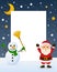 Santa Claus and Snowman Frame