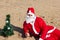 Santa claus sparklers christmas  celebration new year beach holiday