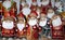 Santa claus statues as a background