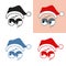 Santa Claus sticker evil looks away Emotions Vector set