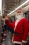 Santa claus subway goes to work metro  transport  train