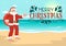 Santa Claus on the summer beach