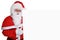 Santa Claus thumbs up on Christmas super good with copyspace