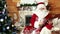 Santa claus using tablet, saint nicholas surfing internet with tablet pc, digital device, christmas