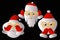 Santa Claus vector three together on a black background