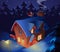 Santa Claus visit lonely forest house for Christmas eve