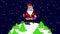 Santa Claus walk around earth, loop. Stop motion