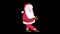 Santa Claus walks dancing joyfully