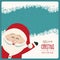 Santa claus wave side vintage winter background