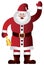 Santa Claus Waving and Ringing Bell Illustration