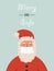 Santa Claus wearing a protective face mask against coronavirus. Christmas during pandemia. Holiday greeting card with