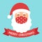 Santa Claus wearing red medical face mask in flat design. Merry Christmas 2020 festival celebration in Covid-19 Coronavirus outbre