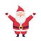 Santa Claus with White Beard as Christmas Character Standing with Raised Hands Vector Illustration
