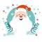 Santa Claus winter character, old man symbol of Christmas holiday