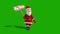 Santa claus wood sign merry Christmas green screen 3D rendering animation