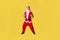 Santa claus yellow funny big, eat fast christmas year december old. Trendy red caucasian, celebrate boxer in stand-up