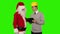 Santa Claus and Young Architect, Green Screen, stock footage