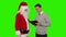 Santa Claus and Young Businessman, Green Screen, stock footage